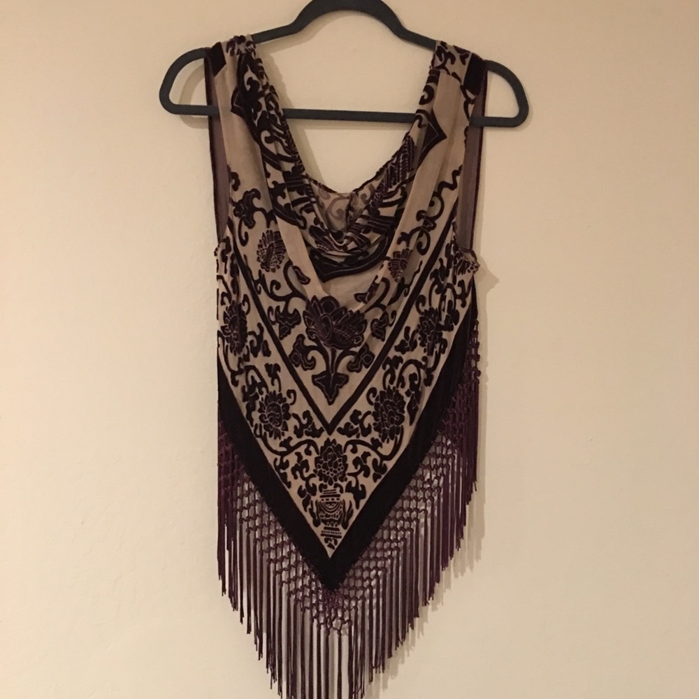 Sheer velvet tank, blouse, top